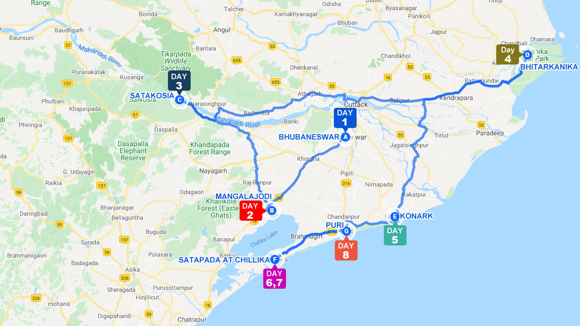 Tourist Map Of Odisha